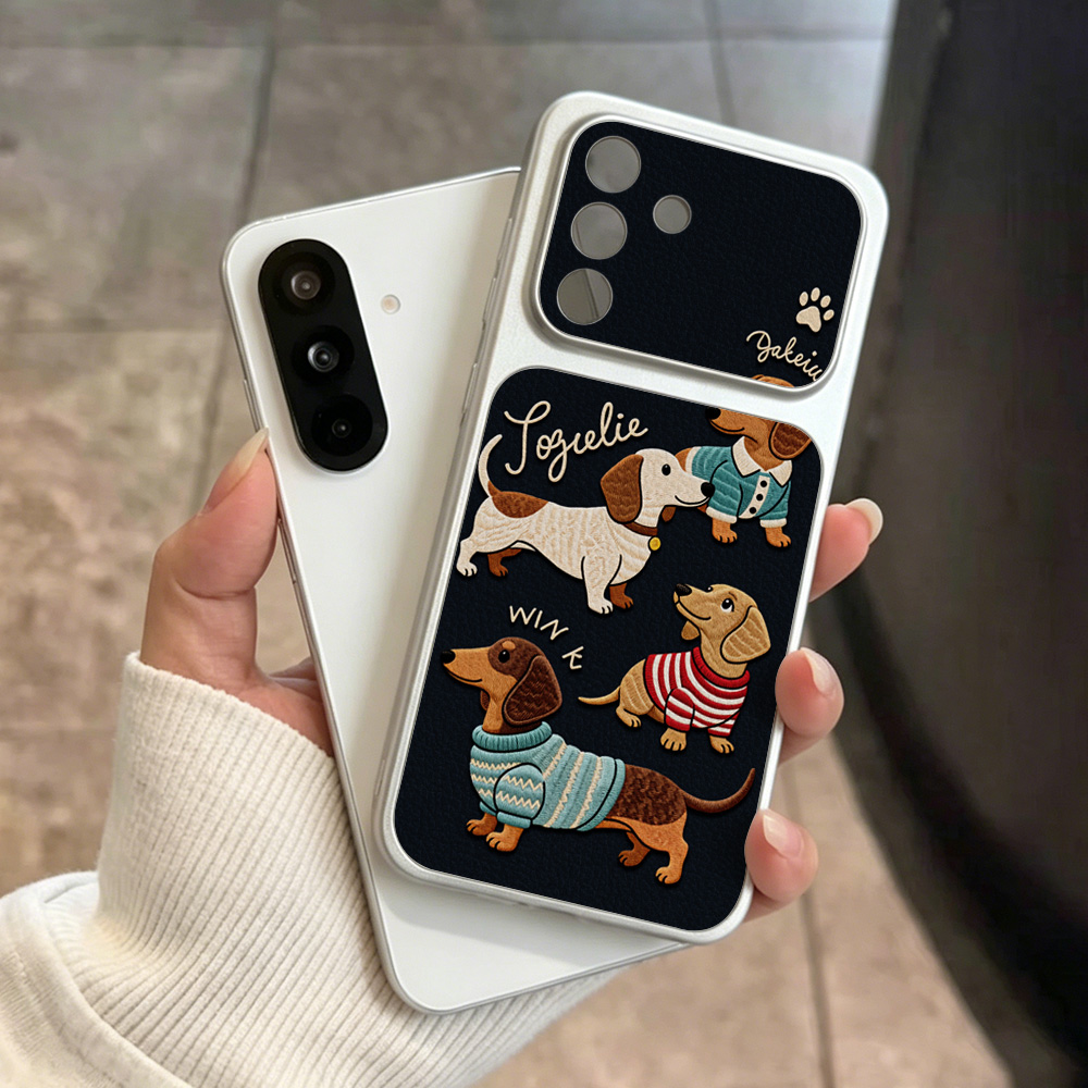 Cartoon Dachshund Phone Case F - Camera Lens Protector review and price